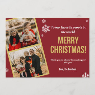Danke für die Unterstützung Multi Foto Weihnachtsk Einladung