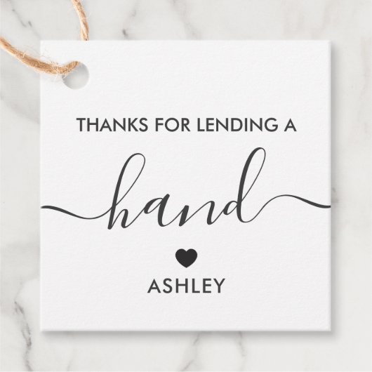 Danke für die Vergabe eines Handgeschenkes an Kraf Geschenkanhänger (Vorderseite)