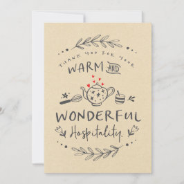 Danke für die warme und herrliche Gastfreundschaft Karte