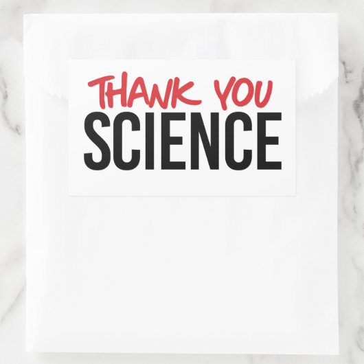 Danke für die Wissenschaft Rechteckiger Aufkleber (Tasche)