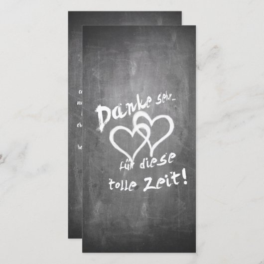Danke für diese tolle Zeit auf einer Kreidetafel (Vorne/Hinten)