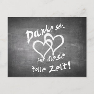 Danke für diese tolle Zeit auf einer Kreidetafel Feiertagspostkarte