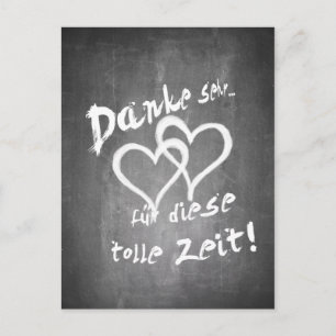Danke für diese tolle Zeit auf einer Kreidetafel Feiertagspostkarte