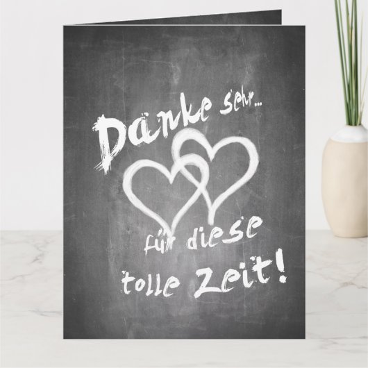 Danke für diese tolle Zeit auf einer Kreidetafel Karte (Vorderseite)