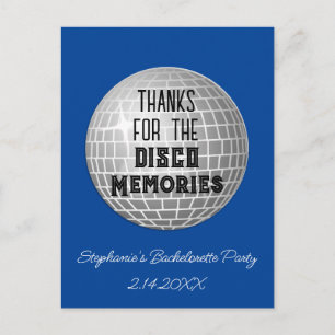 Danke für Disco-Erinnerungen Junggesellinnenabschi Postkarte