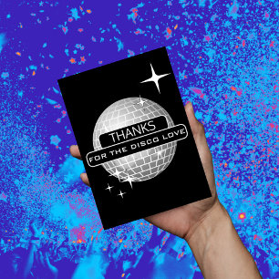 DANKE für Disco-Liebes-Ball Retro-Geburtstag Postkarte