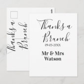 Danke für ein Brunch nach der Hochzeit Name Datum  Postkarte (Vorne/Hinten)