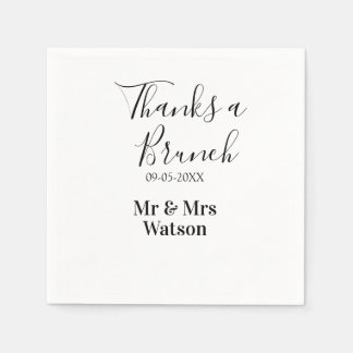 Danke für ein Brunch nach der Hochzeit Name Datum  Serviette