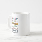 Danke für ein Jahr des Lernens Kaffeetasse (Vorderseite Links)