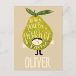 Danke für eine birnen-perfekte Party lustige Birne Postkarte