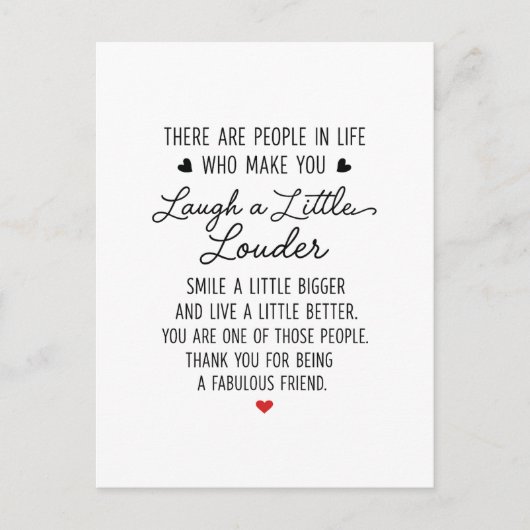 Danke für eine großartige Freundschaft Postkarte (Vorderseite)