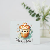 Danke für eine Latte Pun Postkarte (Stehend Vorderseite)