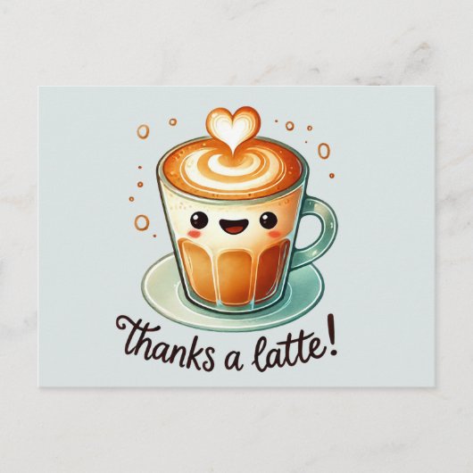 Danke für eine Latte Pun Postkarte (Vorderseite)