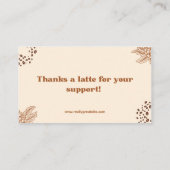 Danke für einen Kaffee Dankeskarten Visitenkarte (Rückseite)