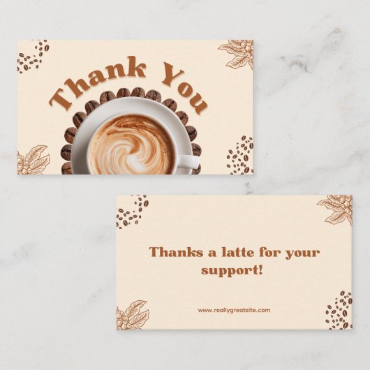 Danke für einen Kaffee Dankeskarten Visitenkarte (Vorne/Hinten)