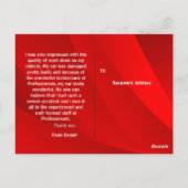 Danke für einen Mechaniker Postkarte (Rückseite)