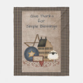 Danke für einfache Segnungen - primitives Land Fleecedecke (Vorderseite)