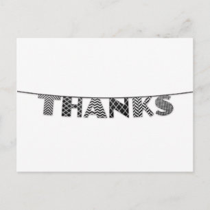 Danke für Gemustertes Bunting Black and White Postkarte