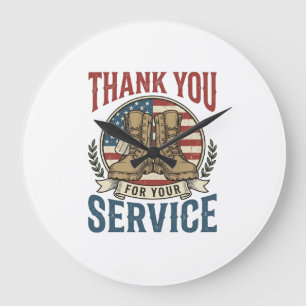 Danke für Ihr Dienst Militärstiefel-Shirt De Große Wanduhr