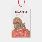 Danke für Ihr Eichhörnchen auf Pumpkin-Erntedank Geschenkanhänger (Rückseite)
