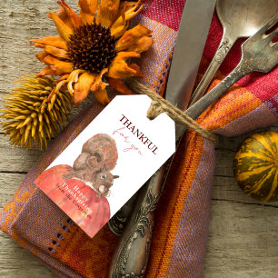 Danke für Ihr Eichhörnchen auf Pumpkin-Erntedank Geschenkanhänger