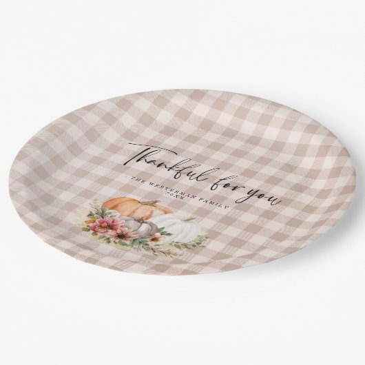 Danke für Ihr Erntedank Dinner  Pappteller (Schrägansicht)