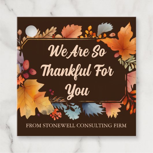 Danke für Ihr maßgeschneidertes Erntedank Party Geschenkanhänger (Vorderseite)