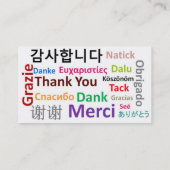 Danke für Ihr Visitenkarte (Rückseite)