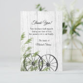 Danke für Ihre Bestattungskarte - Wagenräder (Stehend Vorderseite)