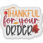 Danke für Ihre Bestellung Aufkleber (Vorderseite)