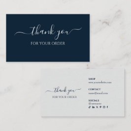 Danke für Ihre Bestellung Blue Business Einlegekar Visitenkarte