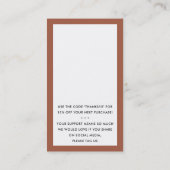 DANKE FÜR IHRE BESTELLUNG einfügen moderne Ton bra Visitenkarte (Rückseite)