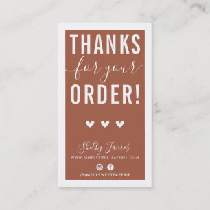 DANKE FÜR IHRE BESTELLUNG einfügen moderne Ton bra Visitenkarte