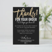 DANKE FÜR IHRE BESTELLUNG Einfügen modernes schwar (Stehend Vorderseite)