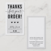 DANKE FÜR IHRE BESTELLUNG Grauschwarz einfügen Visitenkarte (Vorne/Hinten)