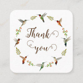 Danke für Ihre Bestellung Hummingbird Wreath Quadratische Visitenkarte