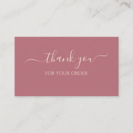 Danke für Ihre Bestellung Rose Gold Visitenkarte