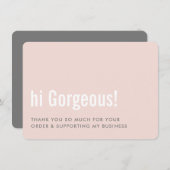 DANKE FÜR IHRE BESTELLUNG Spaß einfügen rosa grau (Vorne/Hinten)