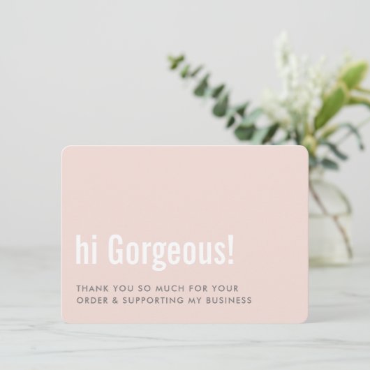 DANKE FÜR IHRE BESTELLUNG Spaß einfügen rosa grau (Stehend Vorderseite)