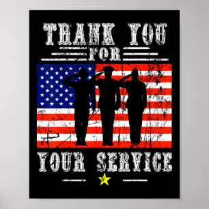 Danke für Ihre Dienste Patriotisch - Veteranen D Poster
