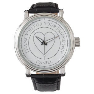 Danke für Ihre Freundschaft mit Name - Geschenk Armbanduhr