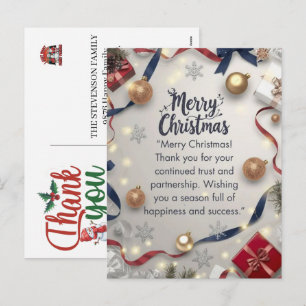 Danke für Ihre Geschäftschristmas-Karten Feiertagspostkarte