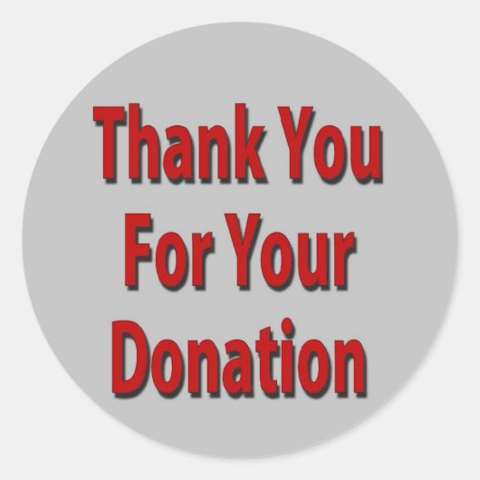 Danke für Ihre Spende Runder Aufkleber (Vorderseite)