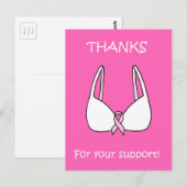 Danke für Ihre Unterstützung Rosa Ribbon Bra Postkarte (Vorne/Hinten)