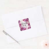 Danke für Ihre Verzauberung: Wasserfarbe Quadratischer Aufkleber (Umschlag)