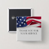 Danke für Ihren Dienst Amerikanische Flagge  Button (Vorne & Hinten)