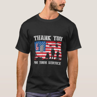 Danke Für Ihren Dienst Amerikanische Flagge Vetera T-Shirt