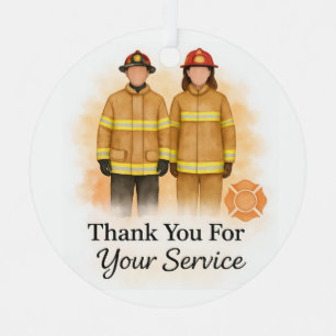 Danke für Ihren Dienst Feuerwehrmann Ornament Aus Metall
