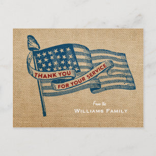 Danke für Ihren Dienst Militär-Jute-Flagge Postkarte