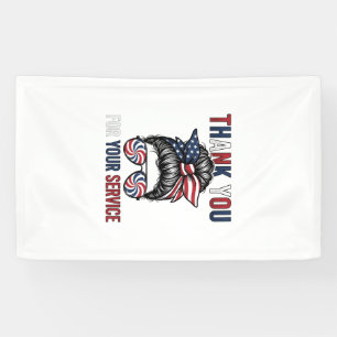 Danke für Ihren Dienst Patriotischer Unordentliche Banner